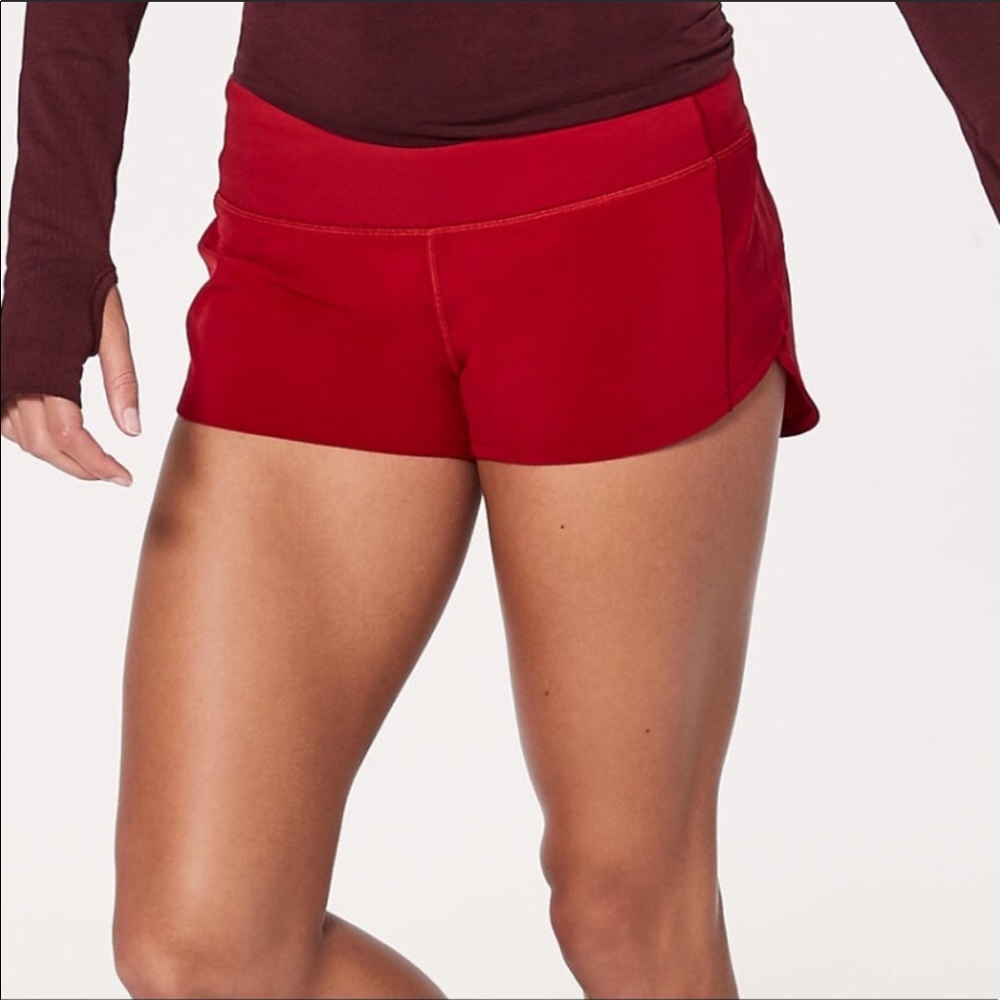 Lululemon red shorts w/rip tag NBW!